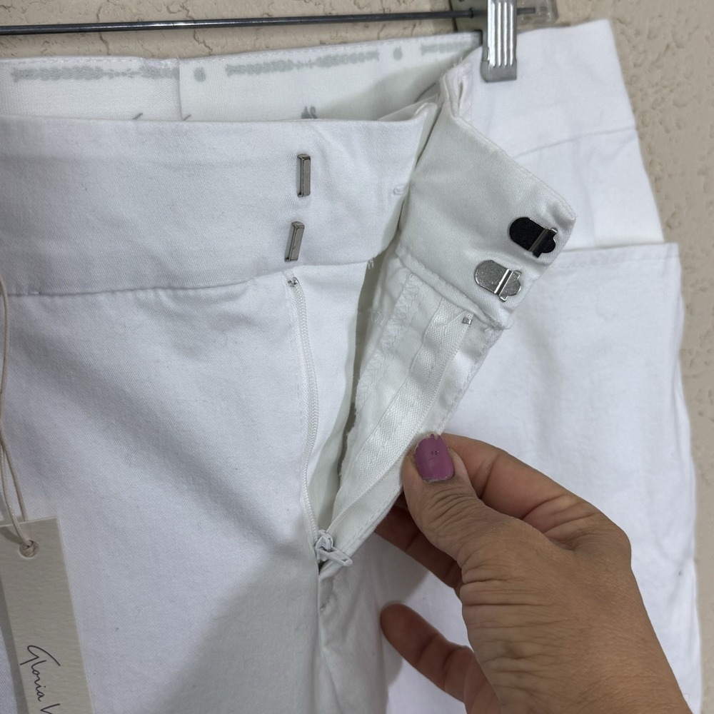 Gloria Vanderbilt‎ Charlene Women's White Stretch Pants 5 design Pockets Size 12 - Picture 3 of 14